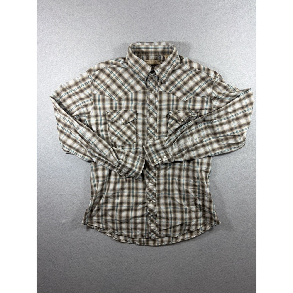 Wrangler Pearl Snap Western Aztec Long Sleeve Mens Shirt Size L - Picture 1 of 7